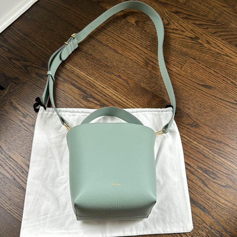 Cuyana Mini Linea Bucket Crossbody in Mint